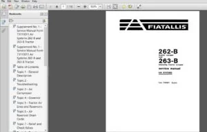 Fiat Allis 262B 263B Tractor Scraper Air System Service Manual 73113011 - PDF DOWNLOAD
