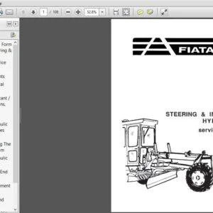 Fiat Allis 65-B Motor Grader Steering & Implement Hydraulics Service Manual 73123077 - PDF DOWNLOAD