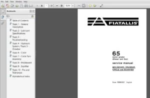Fiat Allis 65 MOTOR GRADER MOLDBOARD DRAWBAR CIRCLE and SCARIFIER SERVICE MANUAL 70680007 - PDF DOWNLOAD