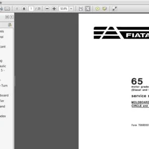 Fiat Allis 65 MOTOR GRADER MOLDBOARD DRAWBAR CIRCLE and SCARIFIER SERVICE MANUAL 70680007 - PDF DOWNLOAD