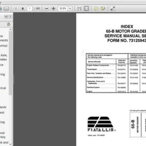 Fiat Allis 65B Motor Grader Service Manual 73125943 - PDF DOWNLOAD