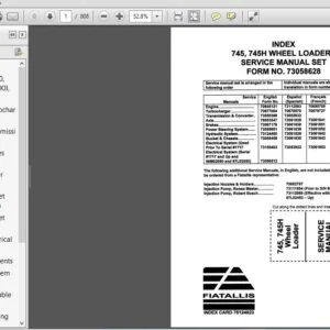 Fiat Allis 745 745H Wheel Loader Service Manual Set 73058628 - PDF DOWNLOAD