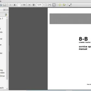 Fiat Allis 8-B Crawler Tractor Service Specifications Manual 70698542 -  PDF DOWNLOAD