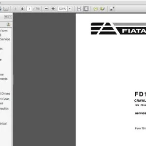 Fiat Allis FD14E CRAWLER TRACTOR SERVICE MANUAL 73156500  - PDF DOWNLOAD