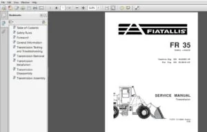 Fiat Allis FR35 Wheel Loader Transmission Service Manual 73148892 - PDF DOWNLOAD