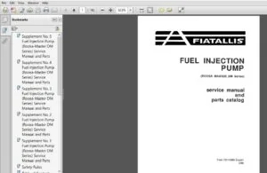 Fiat Allis Fuel Injection Pump Parts catalog & Service Manual 73112988 - PDF DOWNLOAD