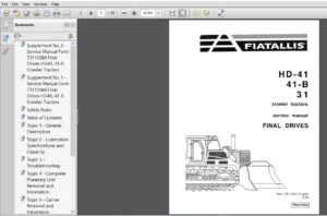 Fiat Allis HD-41 41-B 31 Crawler Tractors Final Drives Service Manual 73113584 - PDF DOWNLOAD
