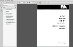 Fiat Allis HD7 HD10 HD14 Crawler Tractors Service Manual 70626143 - PDF DOWNLOAD