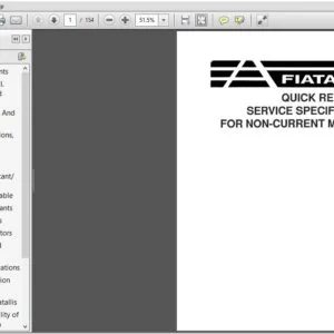 Fiat Allis Quick Reference Service Specifications For Non-Current Machines Manual 73158517 - DOWNLOAD