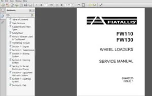 Fiat Allis Wheel Loader FW110 FW130 Service Manual - PDF DOWNLOAD