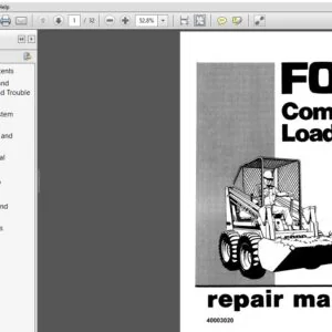 Ford CL30 CL40 Repair Manual Compact Loader 40003020 - PDF DOWNLOAD