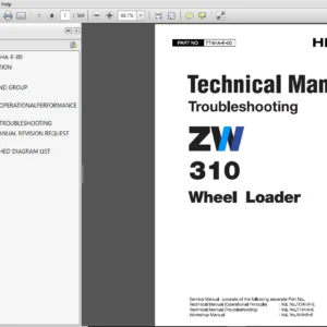 Hitachi 310 Wheel Loader Troubleshooting+Parts+Operational Principle+Workshop Manual - PDF DOWNLOAD