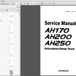 Hitachi AH170 AH200 AH250 Articulated Dump Truck Service Manual (KM-TM 1725B) - Hitachi AH170 AH200 AH250 - PDF Download