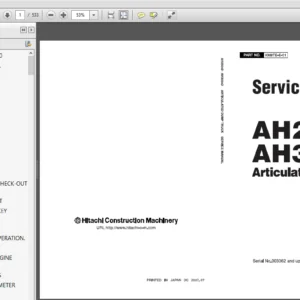Hitachi AH250-D AH300-D Articulated Dump Truck Service + Technical + Workshop Manual - PDF Download