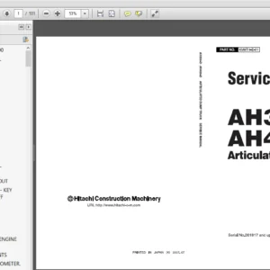 Hitachi AH350-D AH400-D Articulated Dump Truck Service + Technical + Workshop Manual - PDF Download