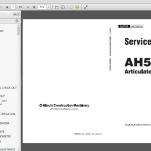 Hitachi AH500-D Articulated Dump Truck Service + Technical Manual - PDF Download