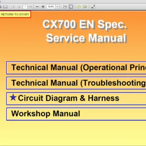 Hitachi CX700 Crawler Crane Workshop + Operational Principle + Troubleshooting + Circuit & Harness Manual - PDF Download