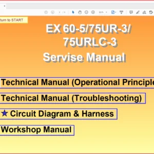 Hitachi EX 60-5 75UR-3 75URLC-3 Hydraulic Excavator Operational Principle+Troubleshooting+Workshop Manual - PDF Download