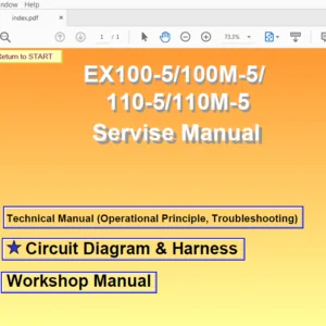 Hitachi EX100-5 100M-5 110-5 110M-5 Hydraulic Excavator Workshop + Troubleshooting + Operational Principle + Circuit & Harness Manual - PDF Download