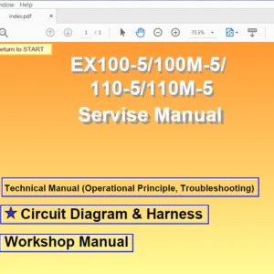 Hitachi EX100-5 100M-5 110-5 110M-5 Hydraulic Excavator Workshop + Troubleshooting + Operational Principle + Circuit & Harness Manual - PDF Download