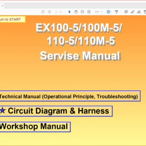 Hitachi EX100-5/100M-5/110-5/110M-5 Excavator Operational Principle+Troubleshooting+Workshop Manual - PDF Download