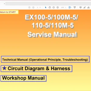 Hitachi EX100-5/100M-5/110-5/110M-5 Excavator Operational Principle+Troubleshooting+Workshop Manual - PDF Download