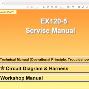 Hitachi EX120-5 Excavator Operational Principle+Troubleshooting+Workshop Manual - PDF Download