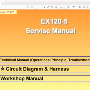 Hitachi EX120-5 Hydraulic Excavator Operational Principle+Troubleshooting+Workshop Manual - PDF Download