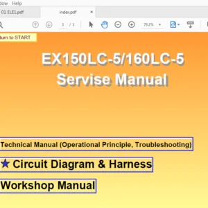 Hitachi EX150LC-5 160LC-5 Hydraulic Excavator Workshop + Troubleshooting + Operational Principle + Ciruit & Harness Manual - PDF Download