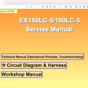 Hitachi EX150LC-5/160LC-5 Excavator Operational Principle+Troubleshooting+Workshop Manual - PDF Download
