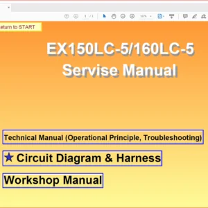 Hitachi EX150LC-5/160LC-5 Hydraulic Excavator Operational Principle+Troubleshooting+Workshop Manual - PDF Download