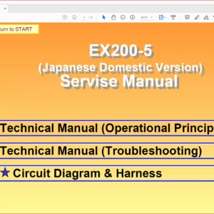 Hitachi EX200-5 (Japanese Domestic Version) Hydraulic Excavator Operational Principle+Troubleshooting+Workshop Manual - PDF Download