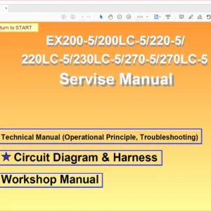Hitachi EX200-5/200LC-5/220-5/220LC-5/230LC-5/270-5/270LC-5 Hydraulic Excavator Operational Principle+Troubleshooting+Workshop Manual - PDF Download