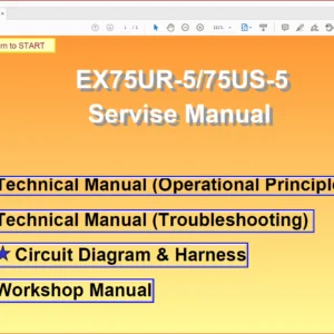 Hitachi EX75UR-5/75US-5 Excavator Operational Principle+Troubleshooting+Workshop Manual - PDF Download