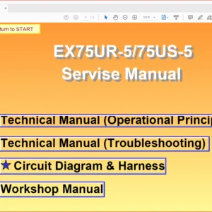 Hitachi EX75US-5/75US-5 Excavator Operational Principle+Troubleshooting+Workshop Manual - PDF Download