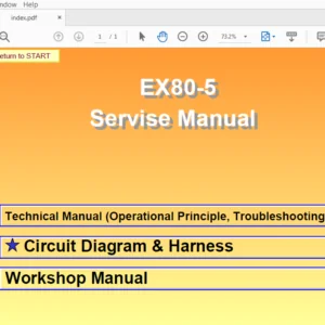 Hitachi EX80-5 Hydraulic Excavator Workshop + Troubleshooting + Operational Principle + Circuit & Harness Manual - PDF Download