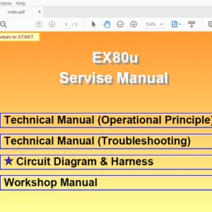 Hitachi EX80U Hydraulic Excavator Workshop + Troubleshooting + Operational Principle + Circuit & Harness Manual - PDF Download