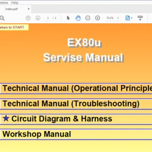 Hitachi EX80u Hydraulic Excavator Workshop + Troubleshooting + Operational Principle + Ciruit & Harness Manual - PDF Download