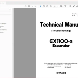 Hitachi Ex1100-3 Excavator Operational Principle+Troubleshooting+Workshop Manual - PDF DOWNLOAD