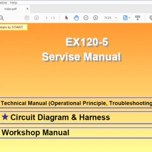 Hitachi Ex120-5 Excavator Operational Principle+Troubleshooting+Workshop Manual PDF