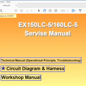Hitachi Ex150LC-5 160LC-5 Operational Principle+Troubleshooting+Workshop Manual - PDF DOWNLOAD
