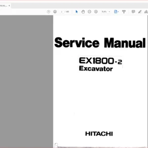 Hitachi Ex1800-2 Excavator Parts Catalog+Service Manual - PDF DOWNLOAD