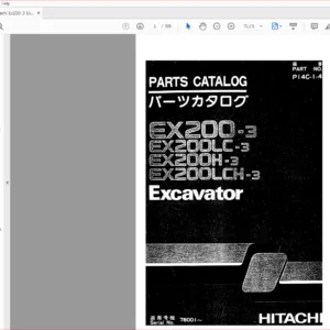 Hitachi Ex200-3 Ex200LC-3 Ex200H-3 Ex200LCH-3 Workshop+Parts Catalog Manual - PDF DOWNLOAD