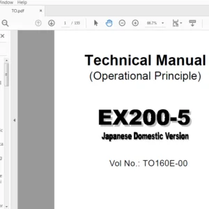 Hitachi Ex200-5 Excavator Operational Principle+Troubleshooting+Workshop Manual - PDF DOWNLOAD