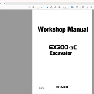 Hitachi Ex300-3C Excavator Operational Principle+Troubleshooting+Parts+Workshop Manual - PDF DOWNLOAD