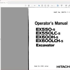 Hitachi Ex600LCH-5 Excavator Operational Principle+Troubleshooting+Parts+Workshop Manual - PDF DOWNLOAD