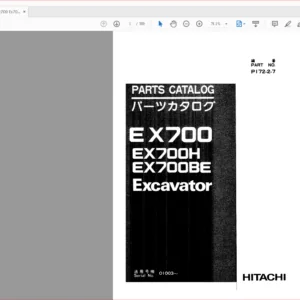 Hitachi Ex700 Excavator Operator's+Parts Catalog+Service Manual - PDF DOWNLOAD