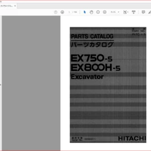 Hitachi Ex750-5 Ex800H-5 Excavator Operational Principle+Troubleshooting+Parts+Workshop Manual - PDF DOWNLOAD