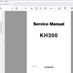 Hitachi KH300 Crawler Crane Parts Catalog+Service Manual - PDF DOWNLOAD