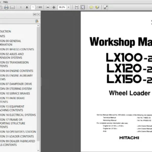 Hitachi LX100-2 LX120-2 LX150-2 Wheel Loader Workshop+Technical+Operator's+Parts Catalog Manual - PDF Download
